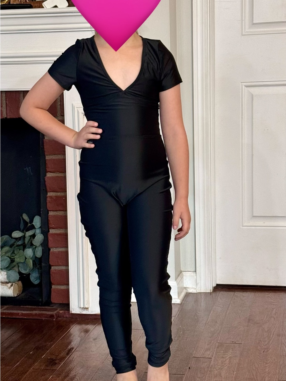 Black Kandi Kouture Dance Leotard Unitard, Convention Wear, Size M 5-6